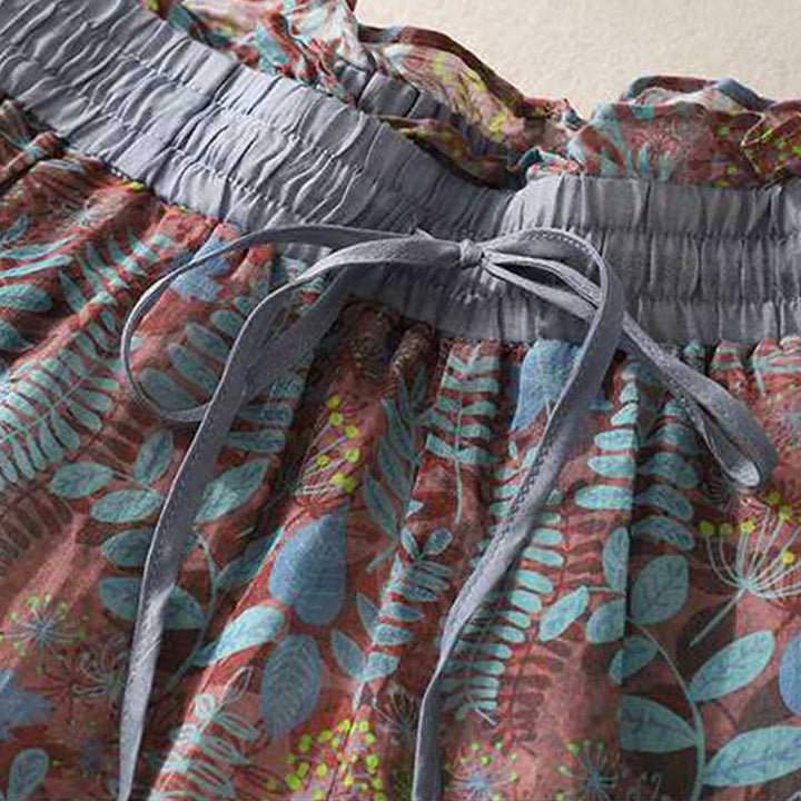 Pantaloni da donna estivi Buddha Stones Blue Leaves Plants con tasche - image 2