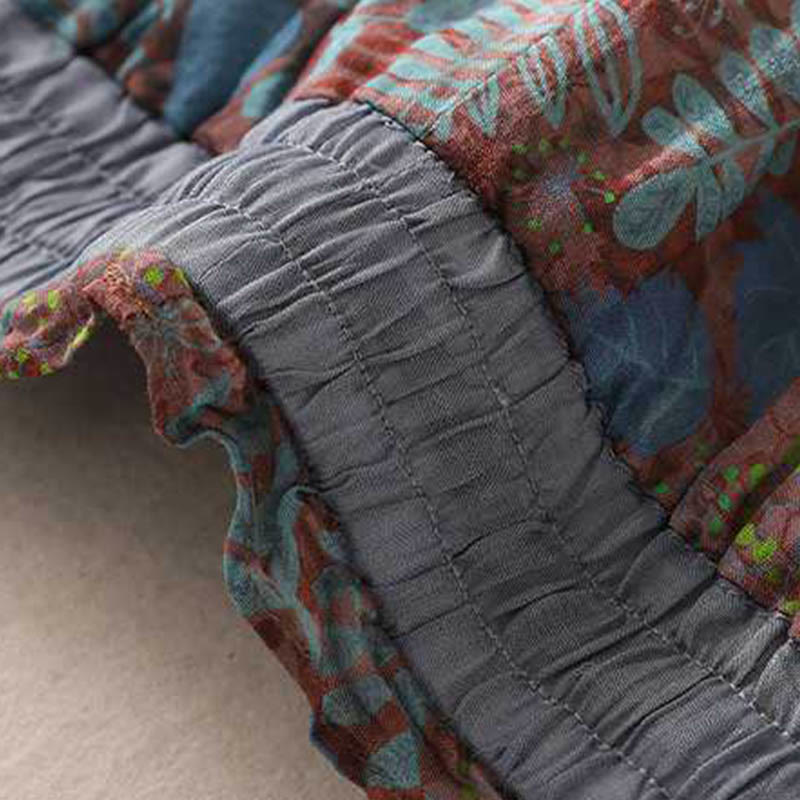 Pantaloni da donna estivi Buddha Stones Blue Leaves Plants con tasche - image 4