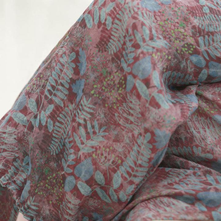 Pantaloni da donna estivi Buddha Stones Blue Leaves Plants con tasche - image 8