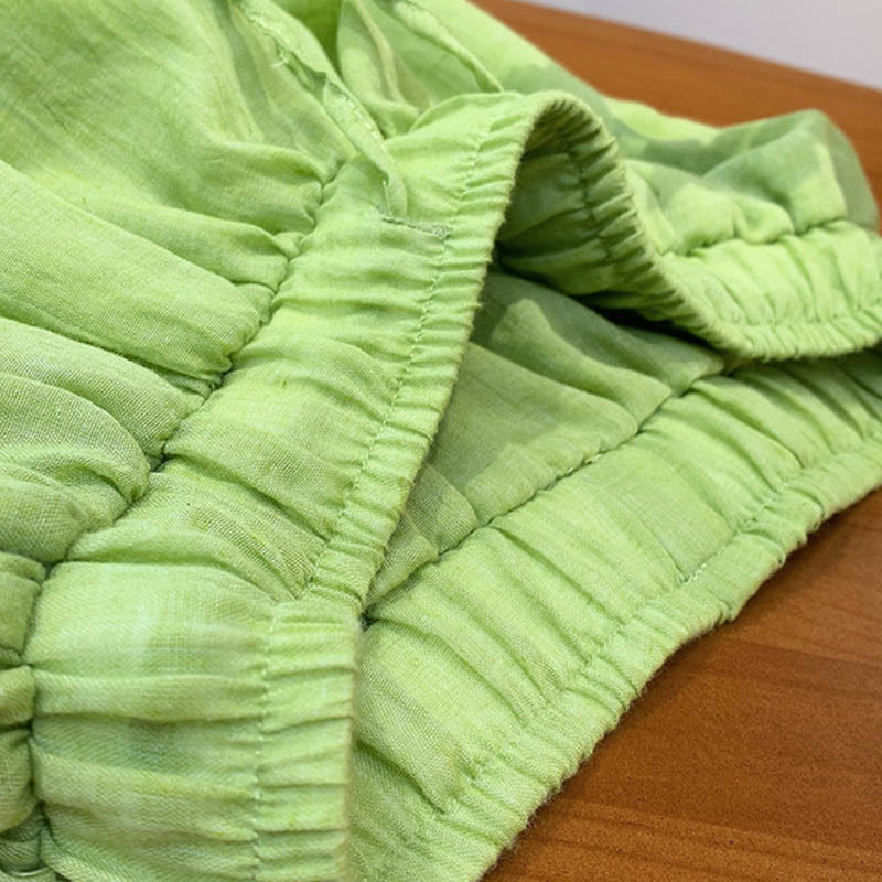 Pantaloni estivi in ​​lino tinta unita con coulisse e tasche Buddha Stones - image 23