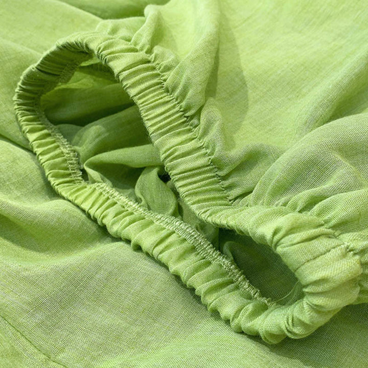 Pantaloni estivi in ​​lino tinta unita con coulisse e tasche Buddha Stones - image 24