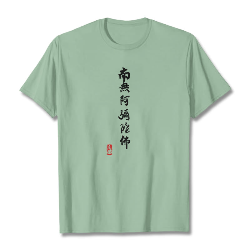 Maglietta Buddha Stones Nan Wu E Mi Tuo Fo - Verde pallido - 2XL - image 16