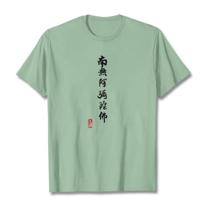 Maglietta Buddha Stones Nan Wu E Mi Tuo Fo - Verde pallido - 2XL - image 16