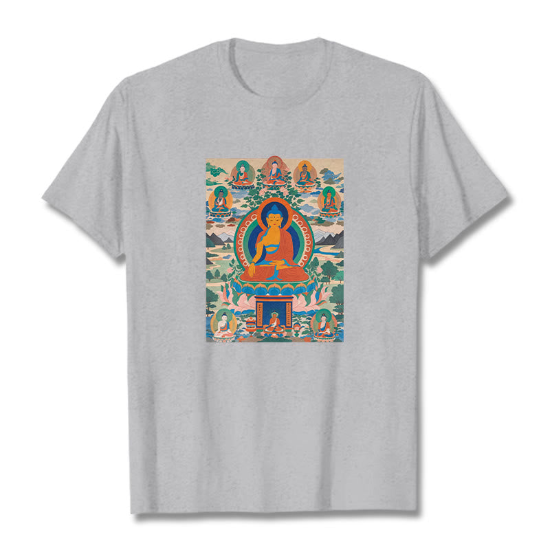 Maglietta Buddha Stones Il Sutra del Buddha della Medicina Trasformato in Arte - Grigio chiaro - 2XL - image 18