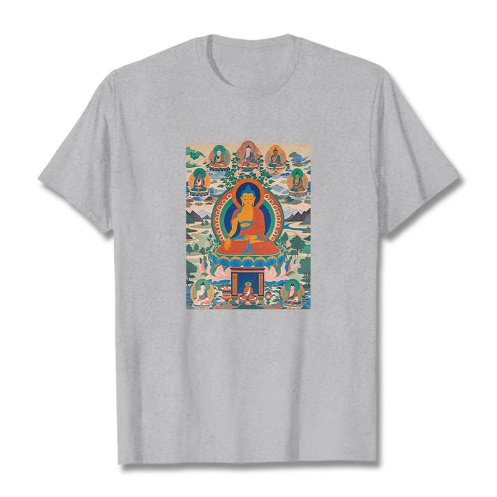 Maglietta Buddha Stones Il Sutra del Buddha della Medicina Trasformato in Arte - Grigio chiaro - 2XL - image 18