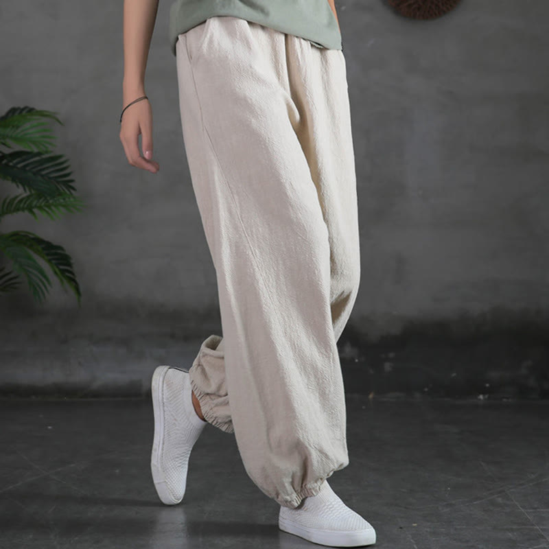 Pantaloni in cotone e lino ramiè tinta unita Buddha Stones con tasche - Biancheria - US6, UK/AU10, EU38 (L) - image 8