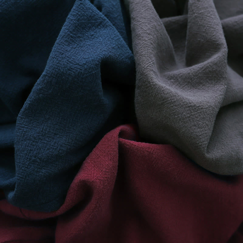 Pantaloni in cotone e lino ramiè tinta unita Buddha Stones con tasche - image 55