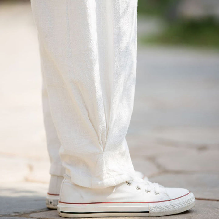 Pantaloni da yoga casual in lino e cotone ramiè Buddha Stones con tasche - image 13
