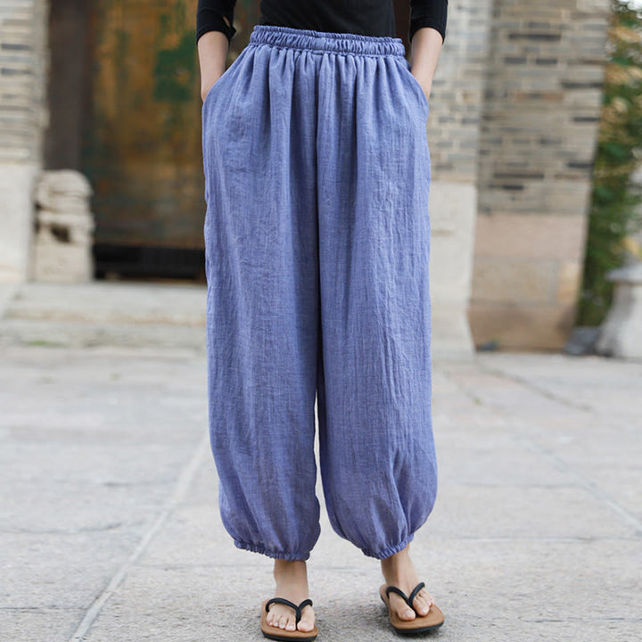 Pantaloni casual estivi da donna in cotone con tasche Buddha Stones - FiordalisoBlu - US4， UK/AU8，EU36-38 (F) - image 26