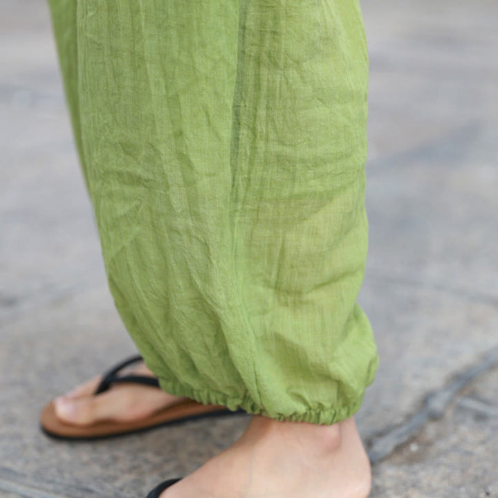 Pantaloni casual estivi da donna in cotone con tasche Buddha Stones - image 6