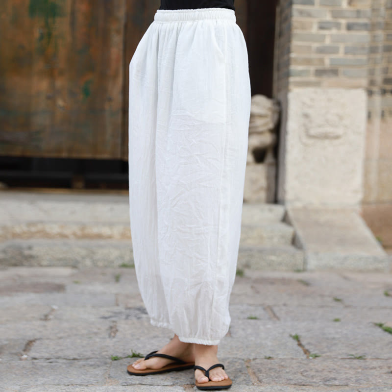 Pantaloni casual estivi da donna in cotone con tasche Buddha Stones - image 9