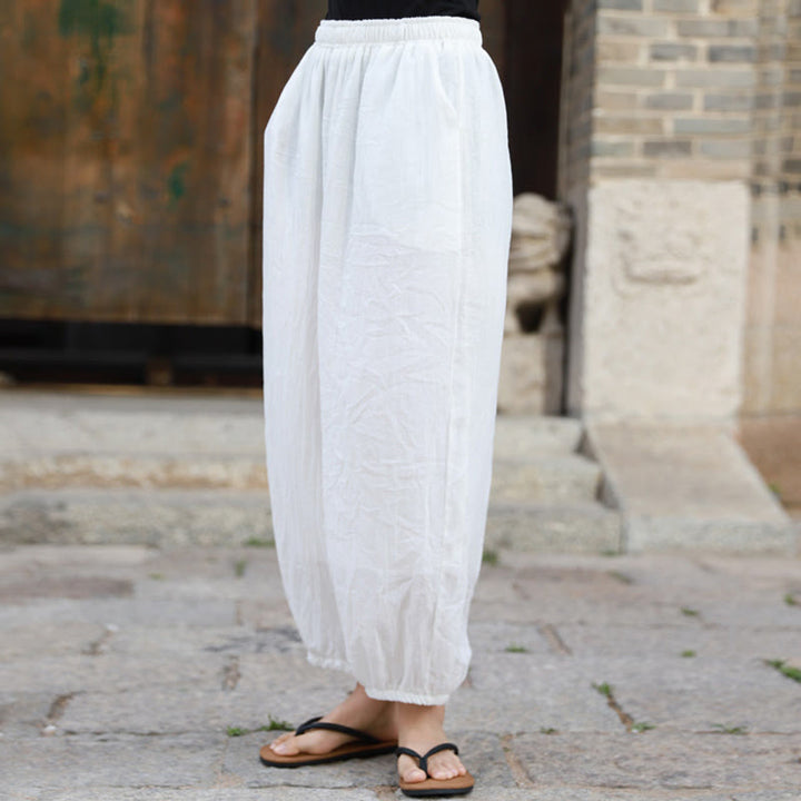 Pantaloni casual estivi da donna in cotone con tasche Buddha Stones - image 9