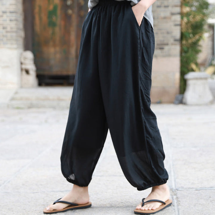 Pantaloni casual estivi da donna in cotone con tasche Buddha Stones - image 17