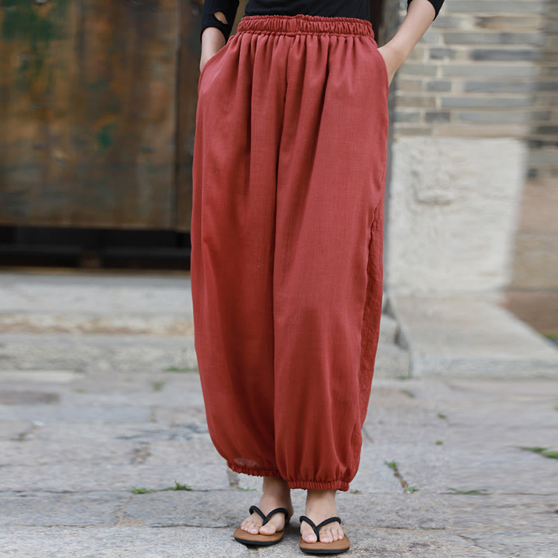 Pantaloni casual estivi da donna in cotone con tasche Buddha Stones - image 24