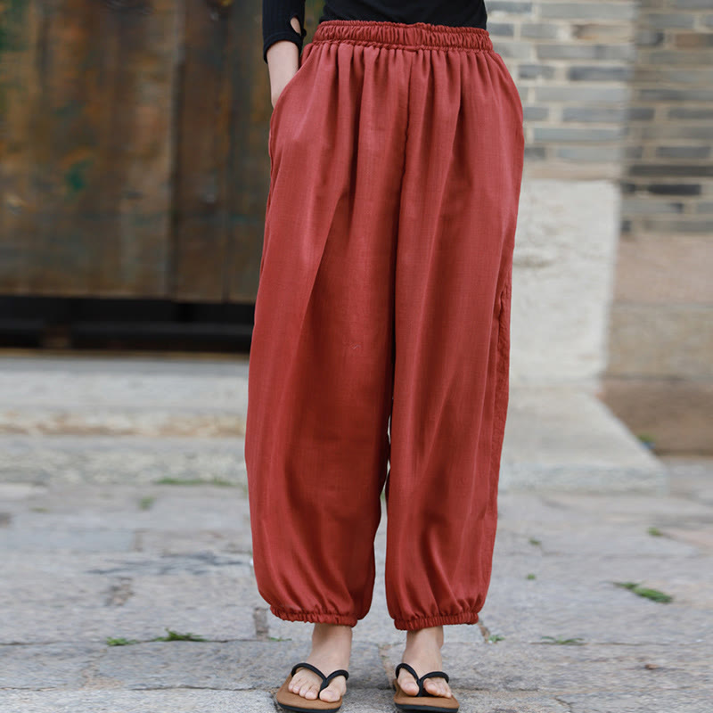 Pantaloni casual estivi da donna in cotone con tasche Buddha Stones - image 23