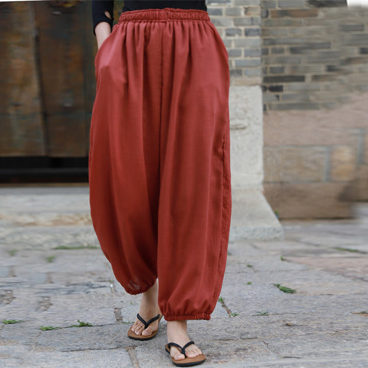 Pantaloni casual estivi da donna in cotone con tasche Buddha Stones - image 25