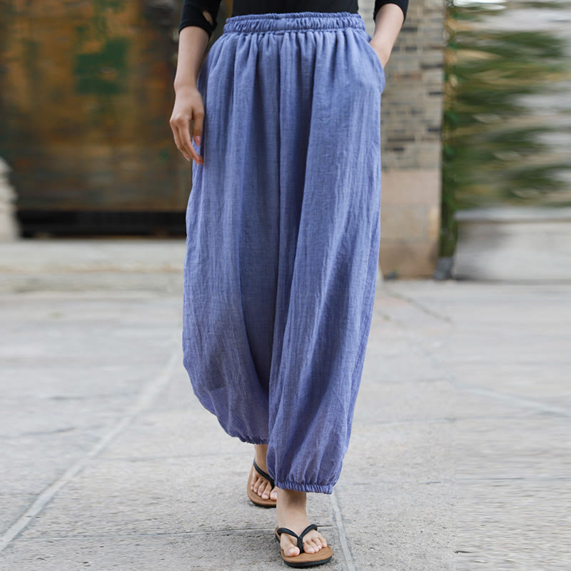 Pantaloni casual estivi da donna in cotone con tasche Buddha Stones - image 33