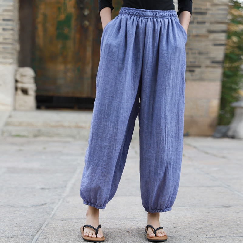 Pantaloni casual estivi da donna in cotone con tasche Buddha Stones - image 27