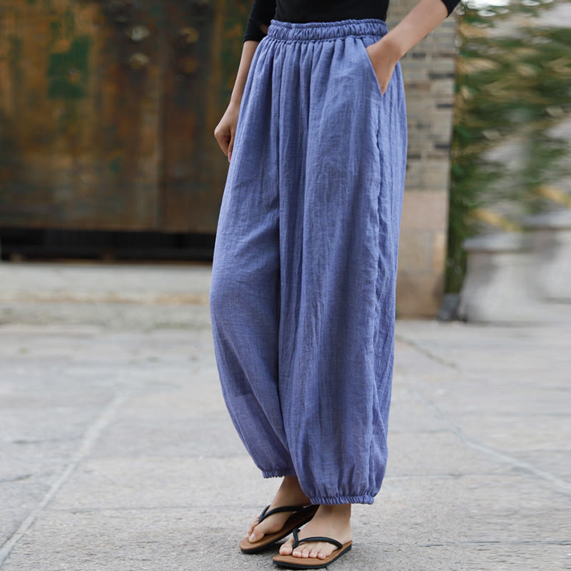 Pantaloni casual estivi da donna in cotone con tasche Buddha Stones - image 28