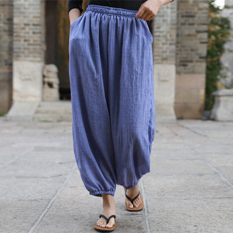 Pantaloni casual estivi da donna in cotone con tasche Buddha Stones - image 32