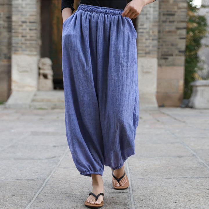 Pantaloni casual estivi da donna in cotone con tasche Buddha Stones - image 32