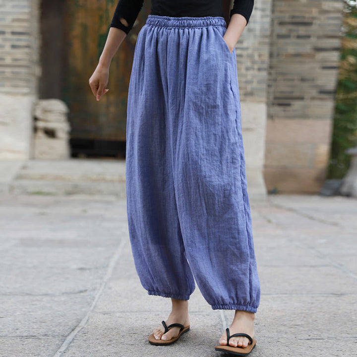 Pantaloni casual estivi da donna in cotone con tasche Buddha Stones - image 35