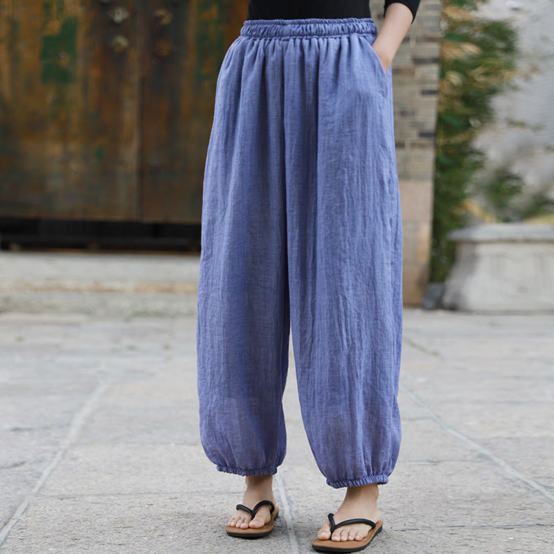 Pantaloni casual estivi da donna in cotone con tasche Buddha Stones - image 34