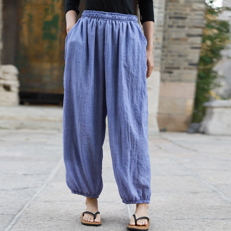 Pantaloni casual estivi da donna in cotone con tasche Buddha Stones - image 36