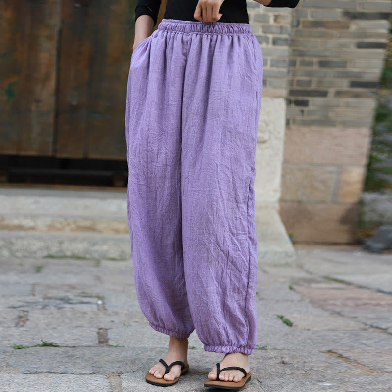 Pantaloni casual estivi da donna in cotone con tasche Buddha Stones - image 41