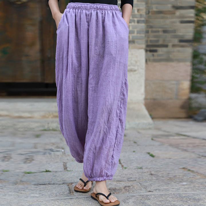 Pantaloni casual estivi da donna in cotone con tasche Buddha Stones - image 40