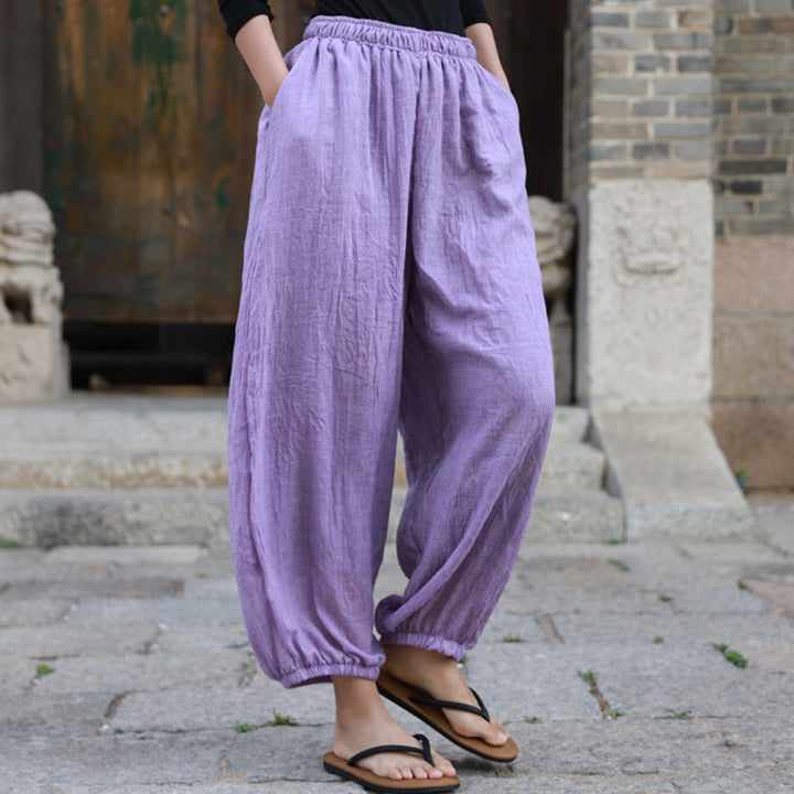 Pantaloni casual estivi da donna in cotone con tasche Buddha Stones - image 38