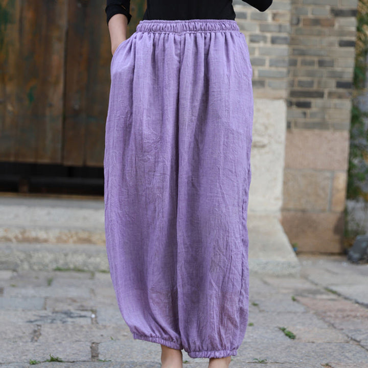 Pantaloni casual estivi da donna in cotone con tasche Buddha Stones - image 39