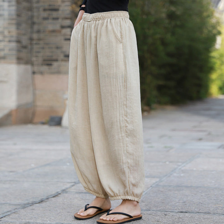 Pantaloni casual estivi da donna in cotone con tasche Buddha Stones - image 46