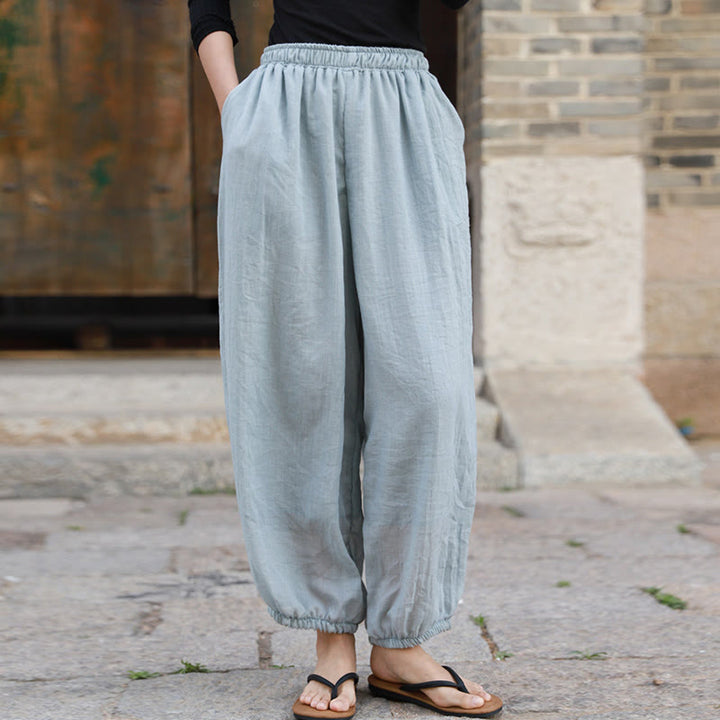 Pantaloni casual estivi da donna in cotone con tasche Buddha Stones - image 52