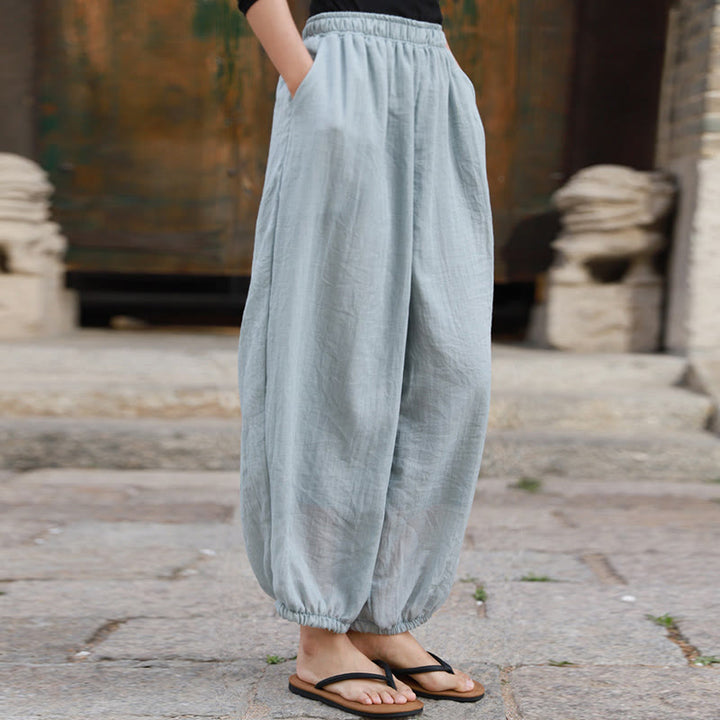 Pantaloni casual estivi da donna in cotone con tasche Buddha Stones - image 50