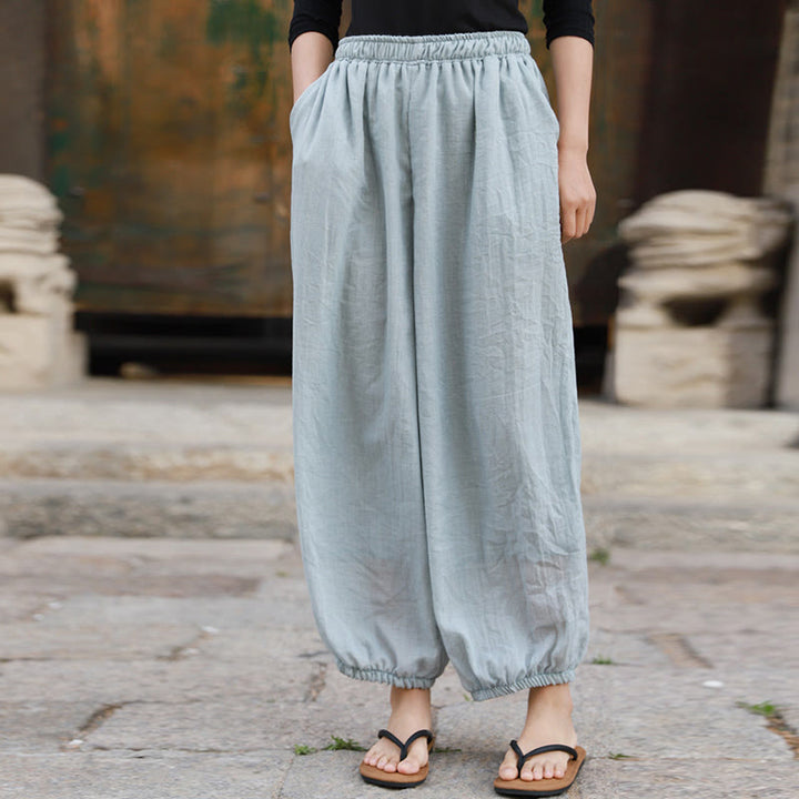 Pantaloni casual estivi da donna in cotone con tasche Buddha Stones - image 53