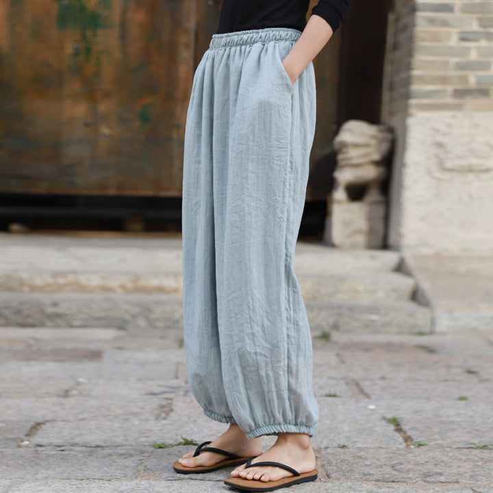 Pantaloni casual estivi da donna in cotone con tasche Buddha Stones - image 51