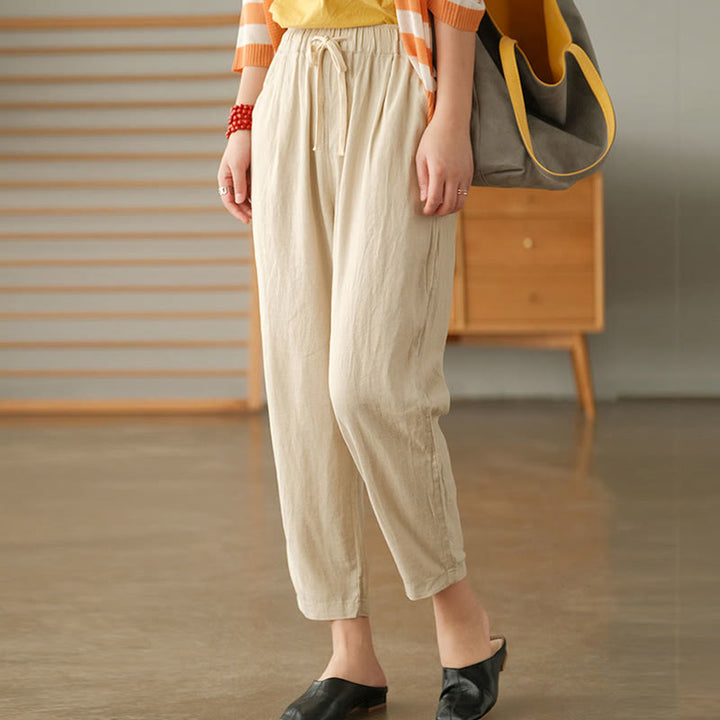 Pantaloni harem con coulisse in cotone casual da donna Buddha Stones con tasche - Biancheria - US14, UK/AU18, EU46 (4XL) - image 11