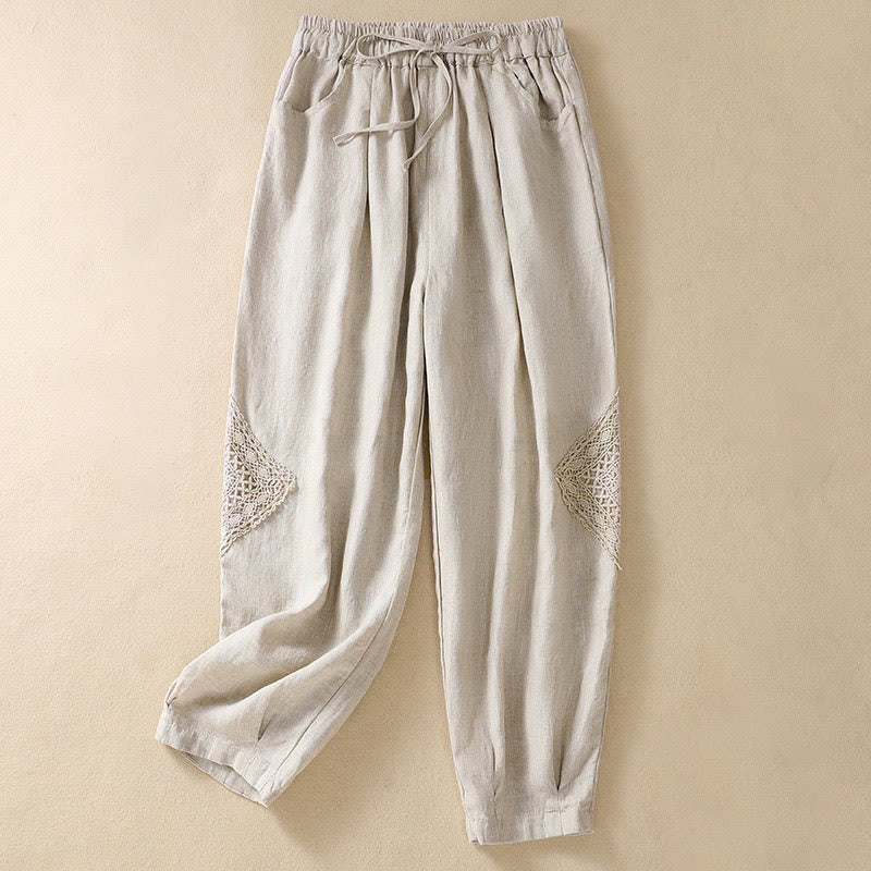 Pantaloni harem con coulisse in cotone con tasche da donna Buddha Stones Summer - Biancheria - US8-10, UK/AU12-14, EU40-42 (2XL) - image 16