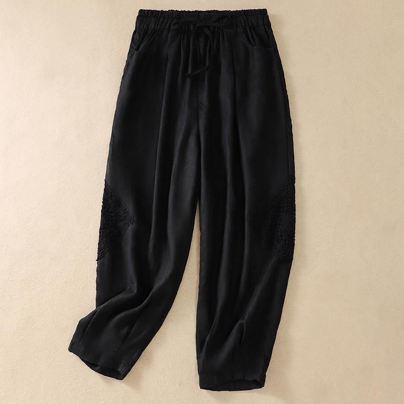 Pantaloni harem da donna estivi con coulisse e tasche Buddha Stones - Nero - US8-10, UK/AU12-14, EU40-42 (2XL) - image 6