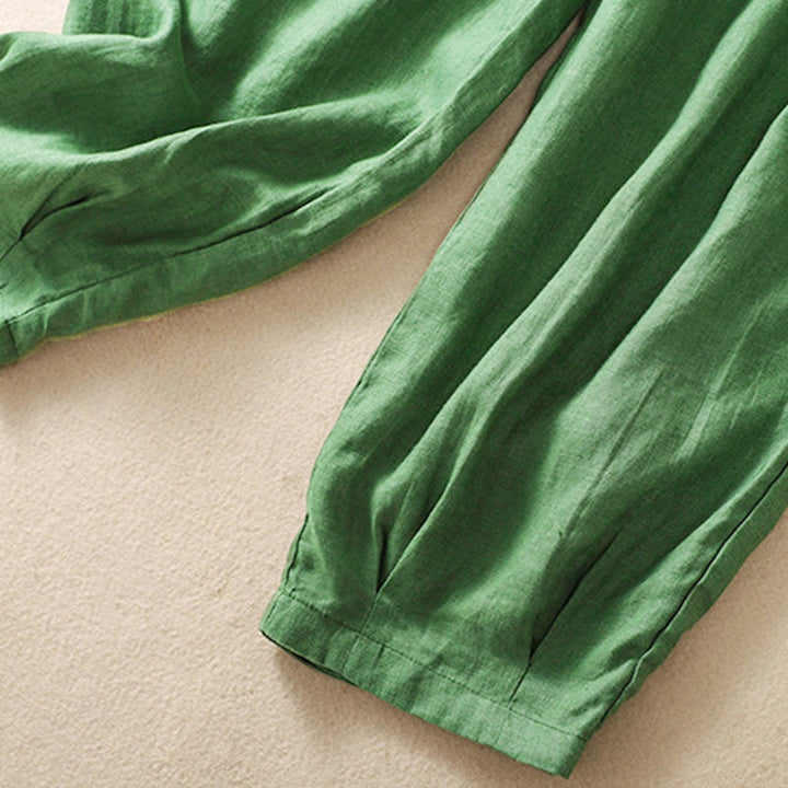 Pantaloni harem con coulisse in cotone con tasche da donna Buddha Stones Summer - image 12