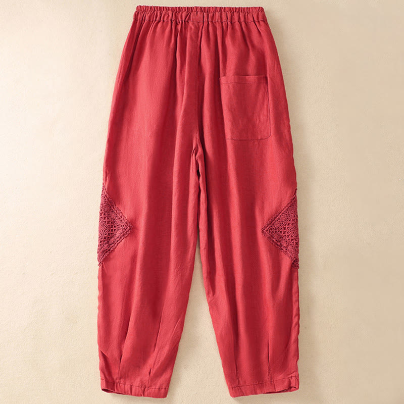 Pantaloni harem con coulisse in cotone con tasche da donna Buddha Stones Summer - image 21