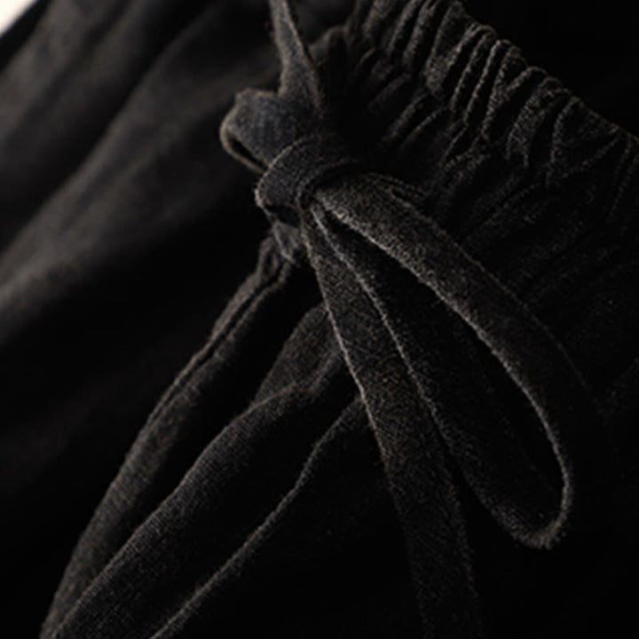 Pantaloni harem con coulisse e elastico in vita in lino con tasche, estate da donna , Buddha Stones - image 10