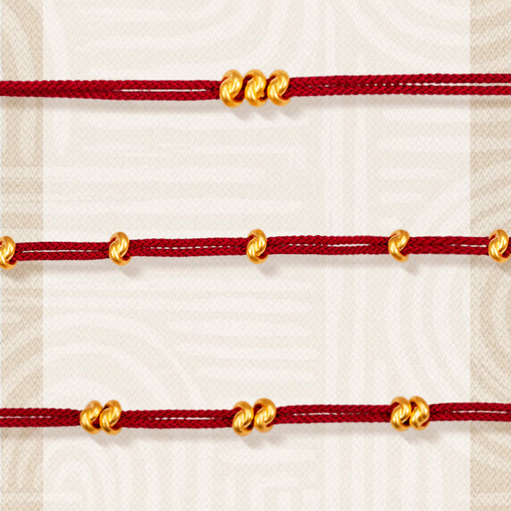 Braccialetto in corda intrecciata con nodo dei desideri in oro 999 Buddha Stones