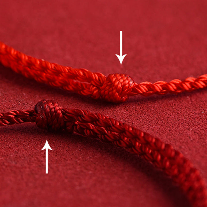 Buddha Stones 999 Oro Cinese Lucchetto Ciondolo Carattere Fu Protezione Braccialetto Fatto a Mano in Corda - image 15