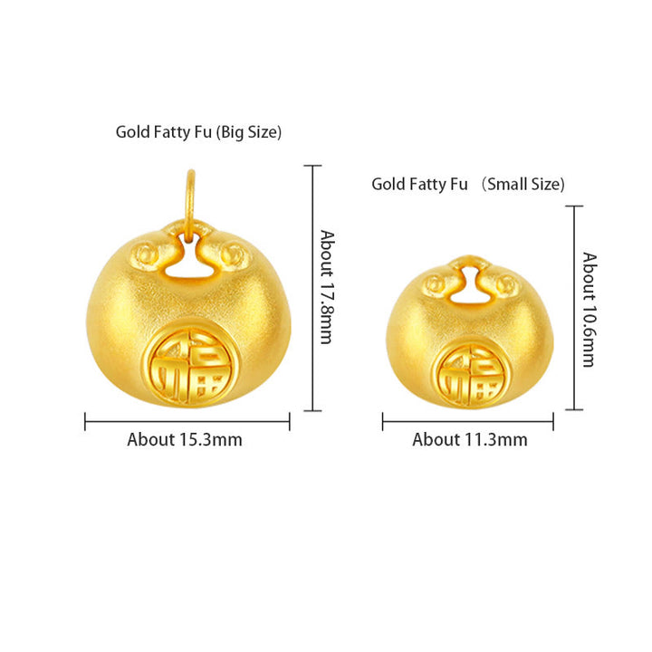 Collana con ciondolo a forma di corda con motivo a lucchetto con carattere Fu in oro 999 Buddha Stones