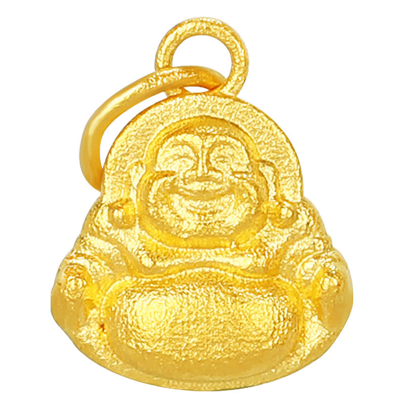 Collana con ciondolo Buddha Stones 999 Gold Mini Laughing Buddha Luck Wealth