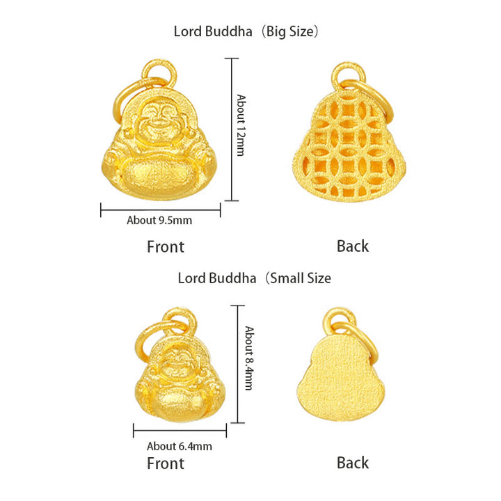 Collana con ciondolo Buddha Stones 999 Gold Mini Laughing Buddha Luck Wealth