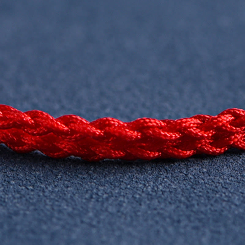 Buddha Stones Fatto a mano in argento sterling 999 Fu Character Wish Ruyi Handle Fortune Rope Bracciale Cavigliera - image 14