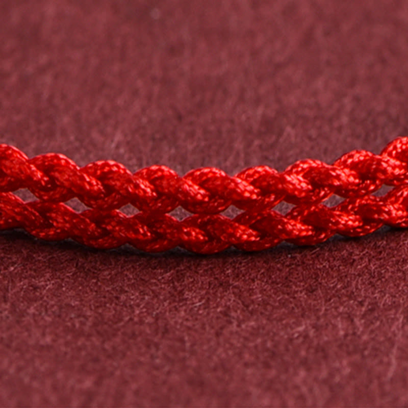 Buddha Stones 999 Oro Piccolo Fibbia della Pace Design Fatto a Mano Braccialetto di Corda Intrecciata Fortuna Cavigliera - image 10